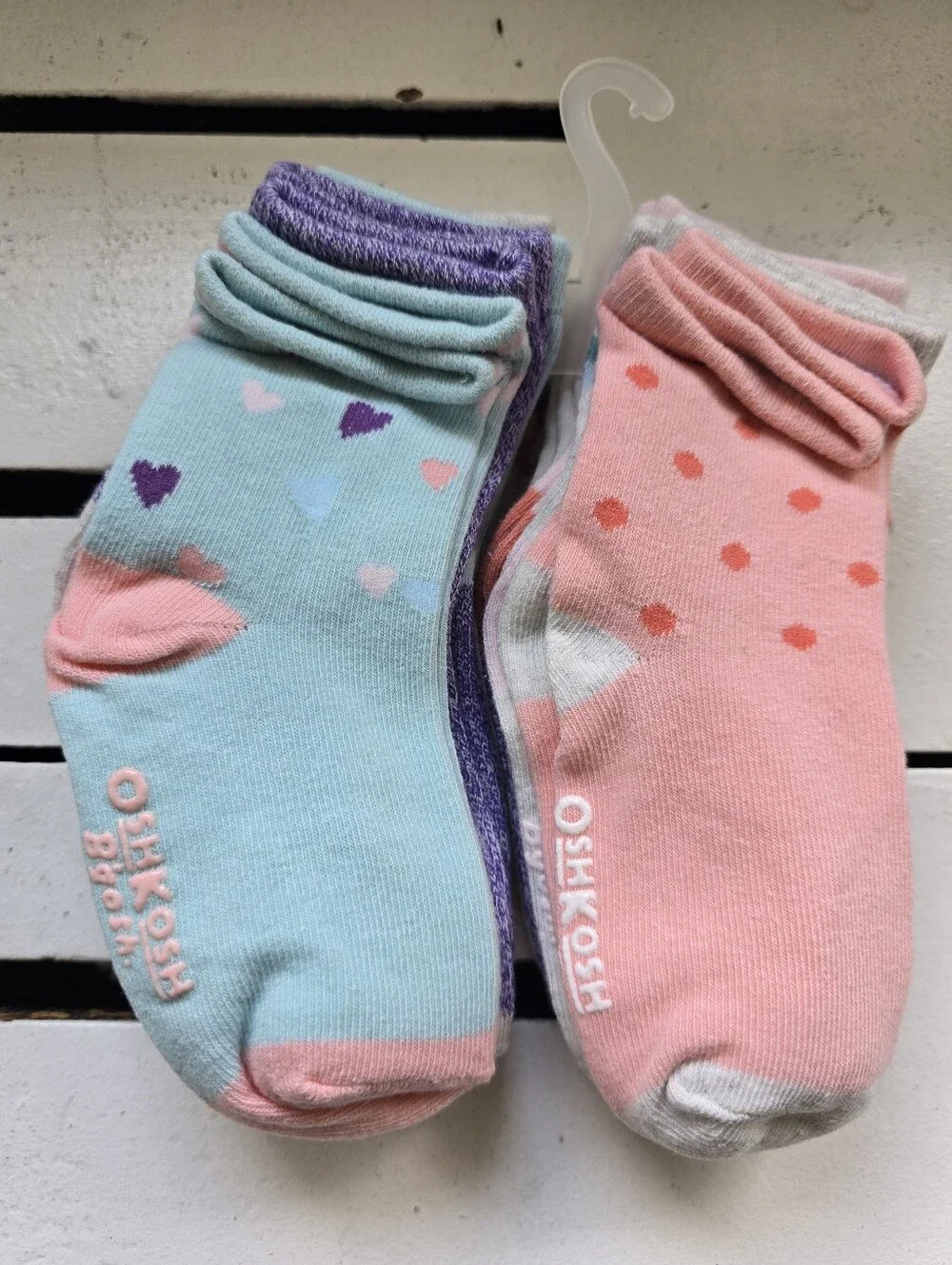 OshKosh B'gosh Girls' Ankle Socks - Pink, Light Blue, Purple